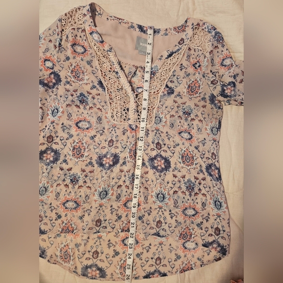 💜🩵MAEVE Anthropologie Shirt Women Size 8 Viola Chiffon Boho Blouse🩷💚 - Picture 4 of 7